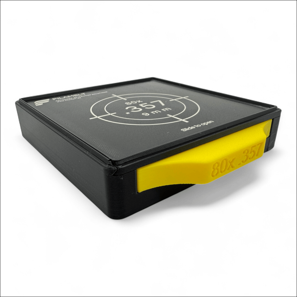 Diabolo-Box für 80x.357 / 9 mm – Praktisch stapelbar wiederverwendbar. Matchbox Gelb Schießsport-Zubehör