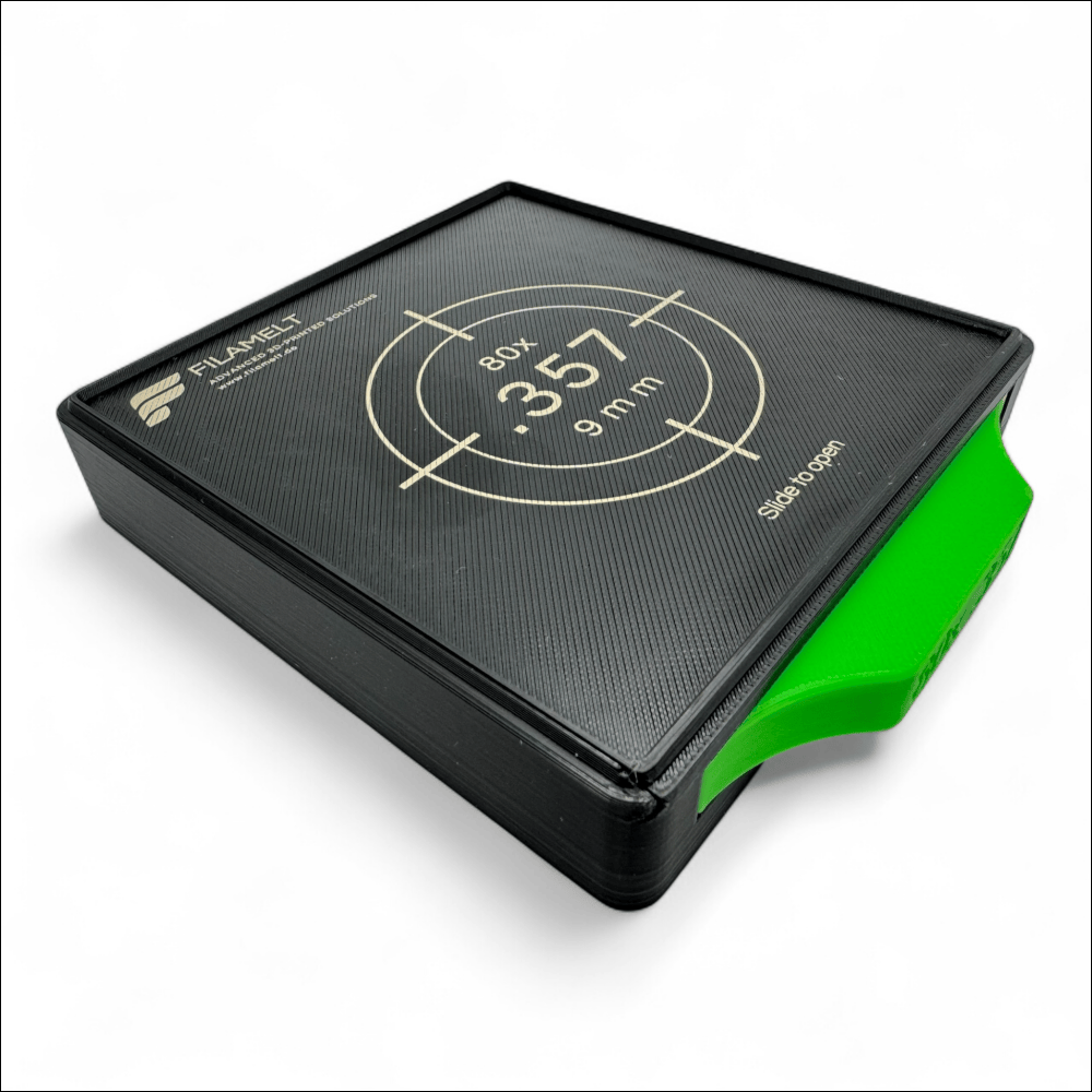 Diabolo-Box für 80x.357 / 9 mm – Praktisch stapelbar wiederverwendbar. Matchbox Grün Schießsport-Zubehör