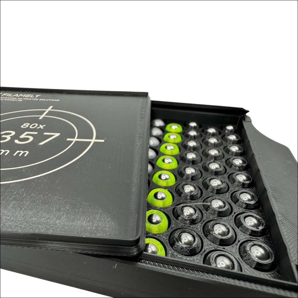 Diabolo-Box für 80x.357 / 9 mm – Praktisch stapelbar wiederverwendbar. Matchbox Schießsport-Zubehör