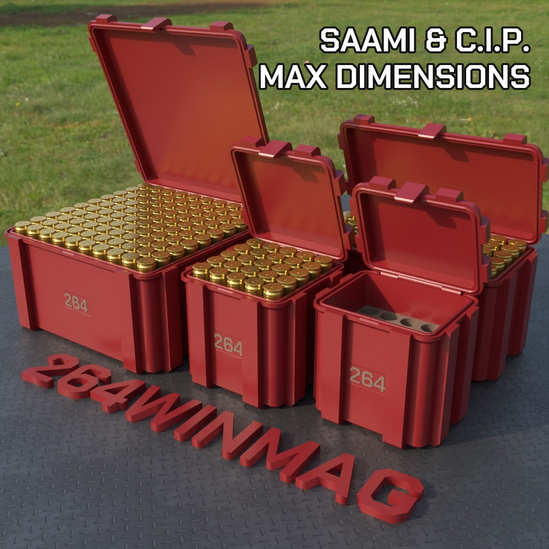 Filamelt Munitionsbox / .264 Winchester Magnum / ‘Klappdeckel’ / Patronenbox, Ammo Box