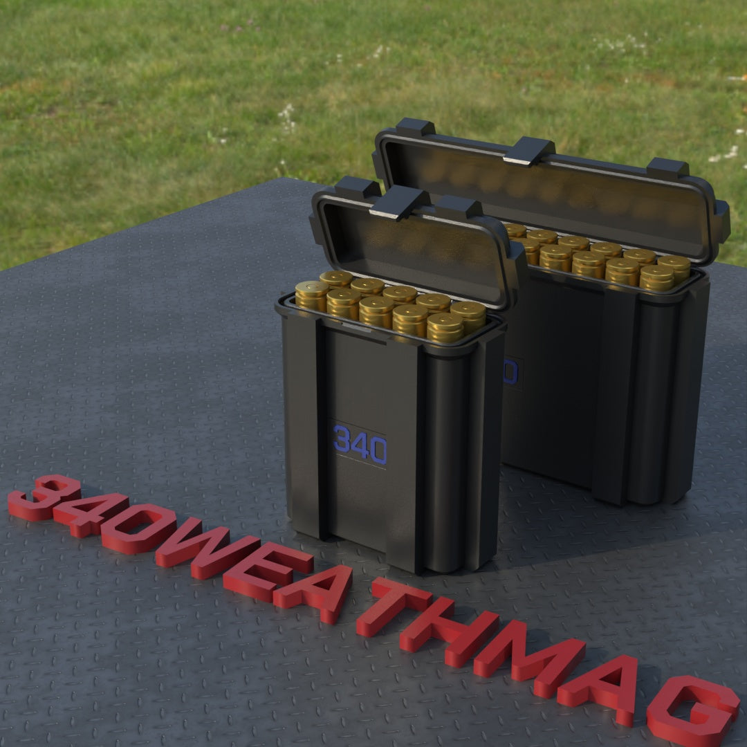 Filamelt Munitionsbox / .340 Weatherby Magnum / ‘Klappdeckel’ / Patronenbox, Ammo Box