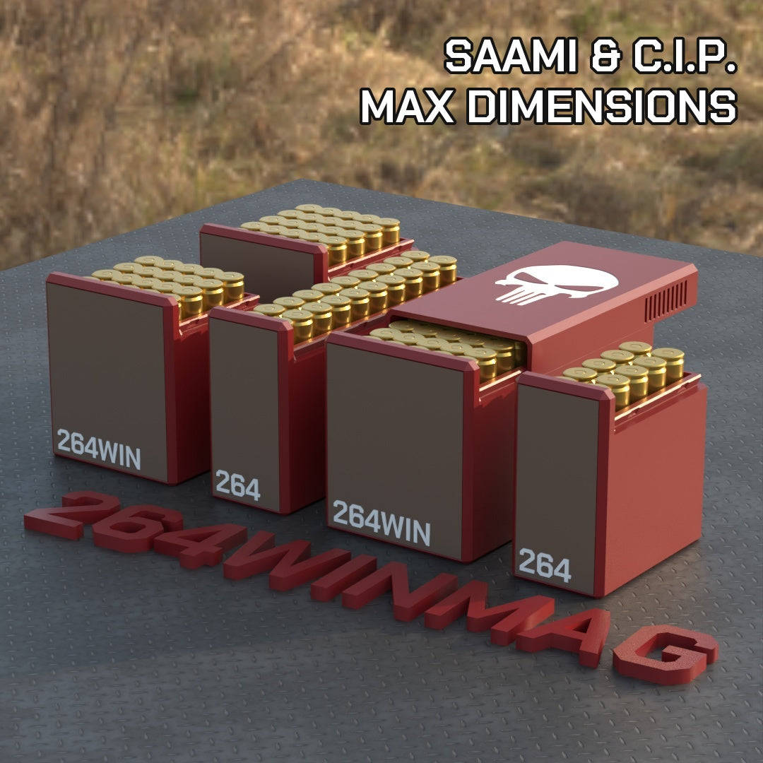 Filamelt Munitionsbox / .264 Winchester Magnum / ‘Schiebedeckel’ / Patronenbox, Ammo Box