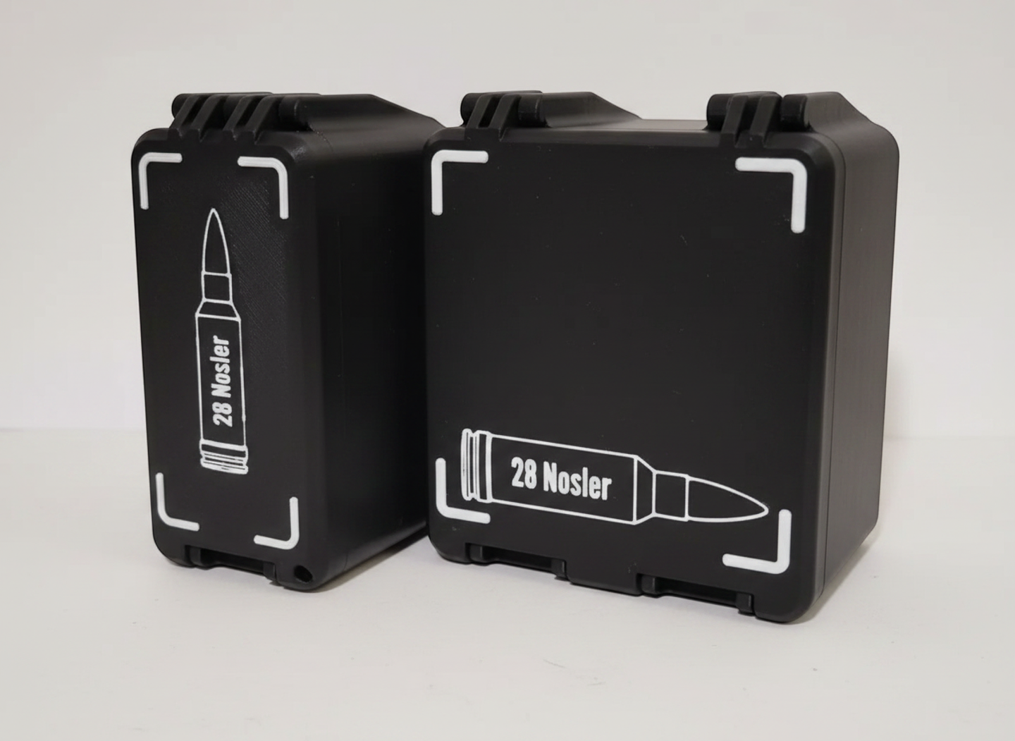Filamelt Munitionsbox / 28 Nosler / 'Klappdeckel' / Patronenbox, Ammo Box - 3D-Druck aus dem Westerwald