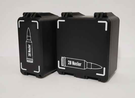 Filamelt Munitionsbox / 28 Nosler / 'Klappdeckel' / Patronenbox, Ammo Box - 3D-Druck aus dem Westerwald