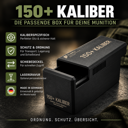 Filamelt Munitionsbox / 6.5 Creedmoor / ‘Schiebedeckel’  / Patronenbox, Ammo Box