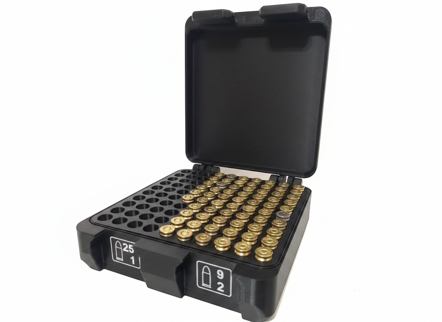Filamelt Munitionsbox / 9x19mm Para - Luger / 'Klappdeckel' / Patronenbox, Ammo Box - 3D-Druck aus dem Westerwald