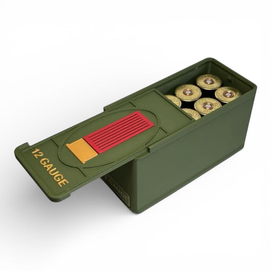 Coconut Innovations Munitionsbox / 12 Gauge 2.75" / 12-70 / ‘Schiebedeckel’  / Patronenbox, Ammo Box - 3D-Druck aus dem Westerwald