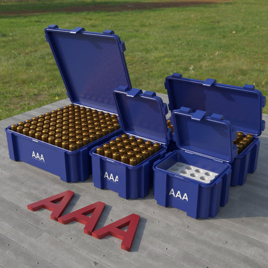 Filamelt AAA Batteriebox "Klappdeckel" – für 20 / 25 / 50 / 100 Batterien - 3D-Druck aus dem Westerwald