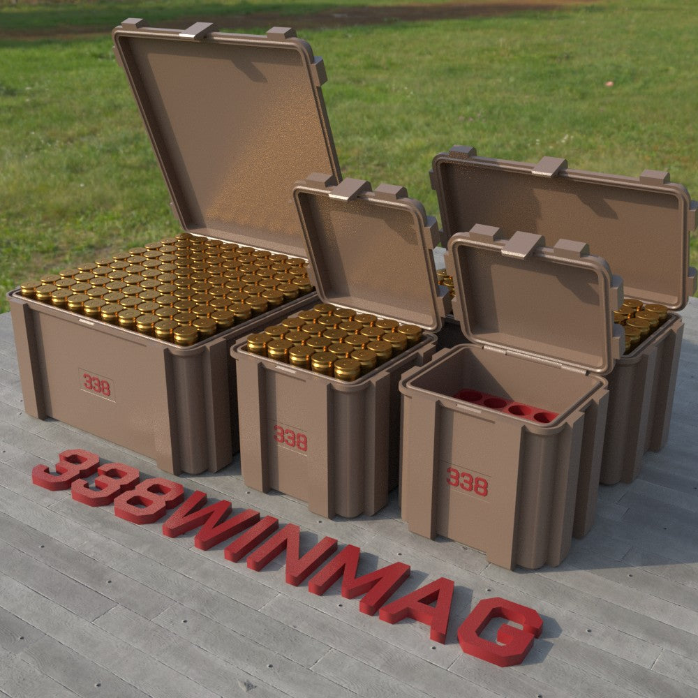 Filamelt Munitionsbox / .338 Winchester Magnum / ‘Klappdeckel’  / Patronenbox, Ammo Box - 3D-Druck aus dem Westerwald
