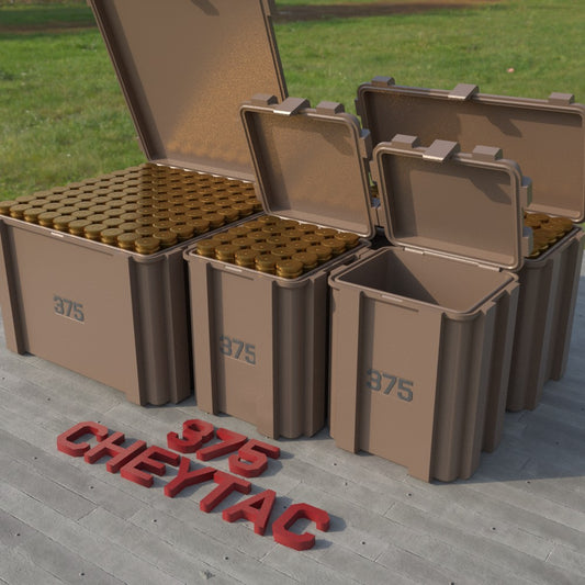 Filamelt Munitionsbox / .375 CheyTac / ‘Klappdeckel’  / Patronenbox, Ammo Box - 3D-Druck aus dem Westerwald