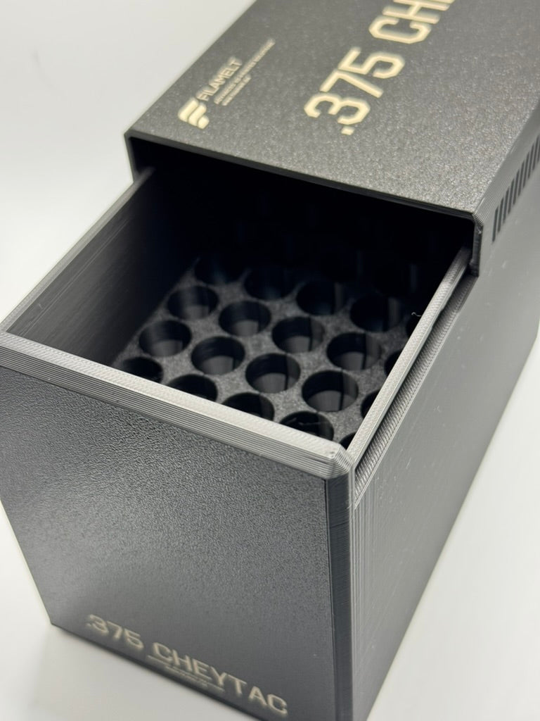Filamelt Munitionsbox / .375 CheyTac / ‘Schiebedeckel’  / Patronenbox, Ammo Box - 3D-Druck aus dem Westerwald