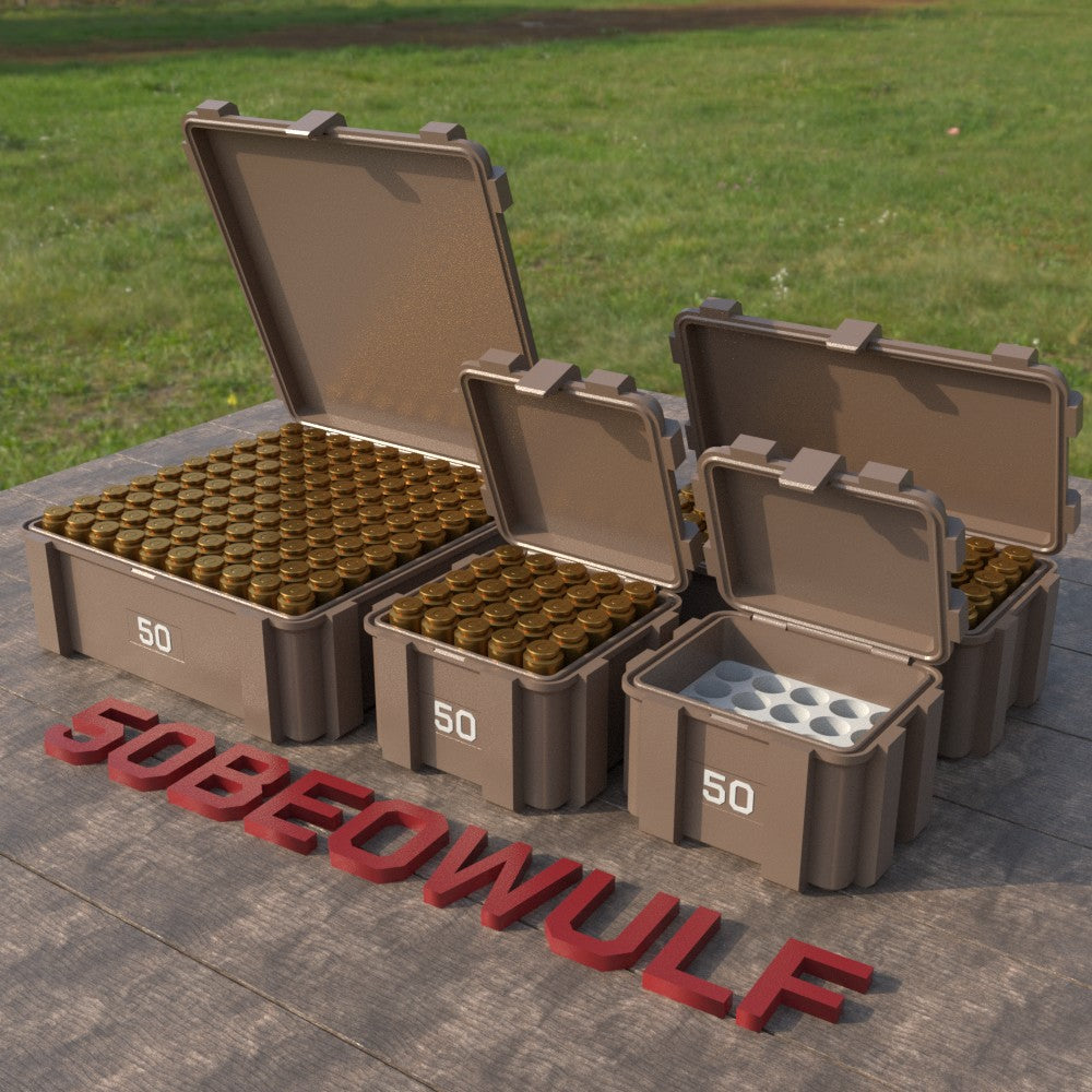 Filamelt Munitionsbox / .50 Beowulf / ‘Klappdeckel’  / Patronenbox, Ammo Box - 3D-Druck aus dem Westerwald