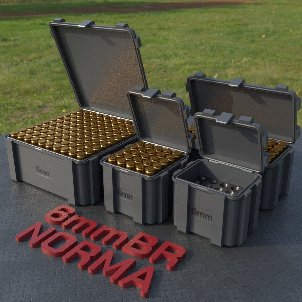 Filamelt Munitionsbox / 6mm BR Norma / ‘Klappdeckel’  / Patronenbox, Ammo Box - 3D-Druck aus dem Westerwald