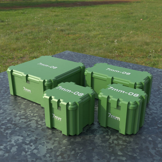 Filamelt Munitionsbox / 7mm-08 REM / ‘Klappdeckel’  / Patronenbox, Ammo Box - 3D-Druck aus dem Westerwald