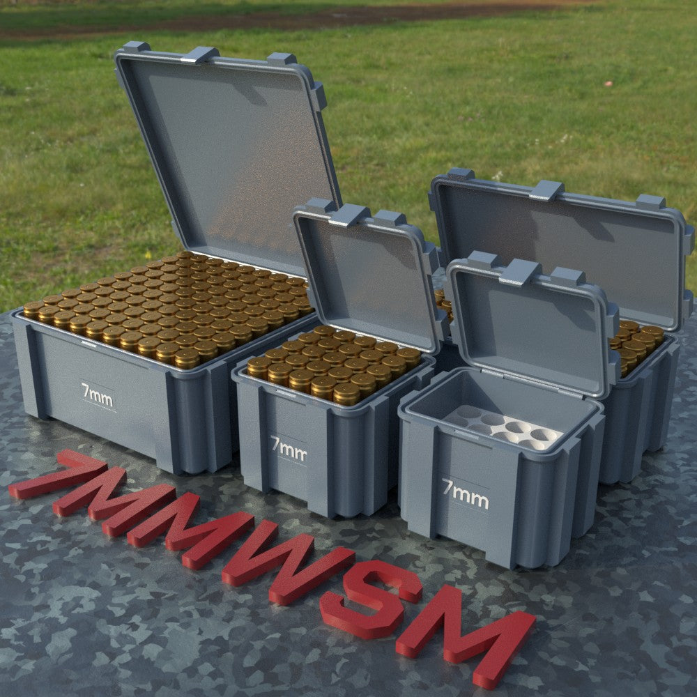 Filamelt Munitionsbox / 7mm WSM / ‘Klappdeckel’  / Patronenbox, Ammo Box - 3D-Druck aus dem Westerwald