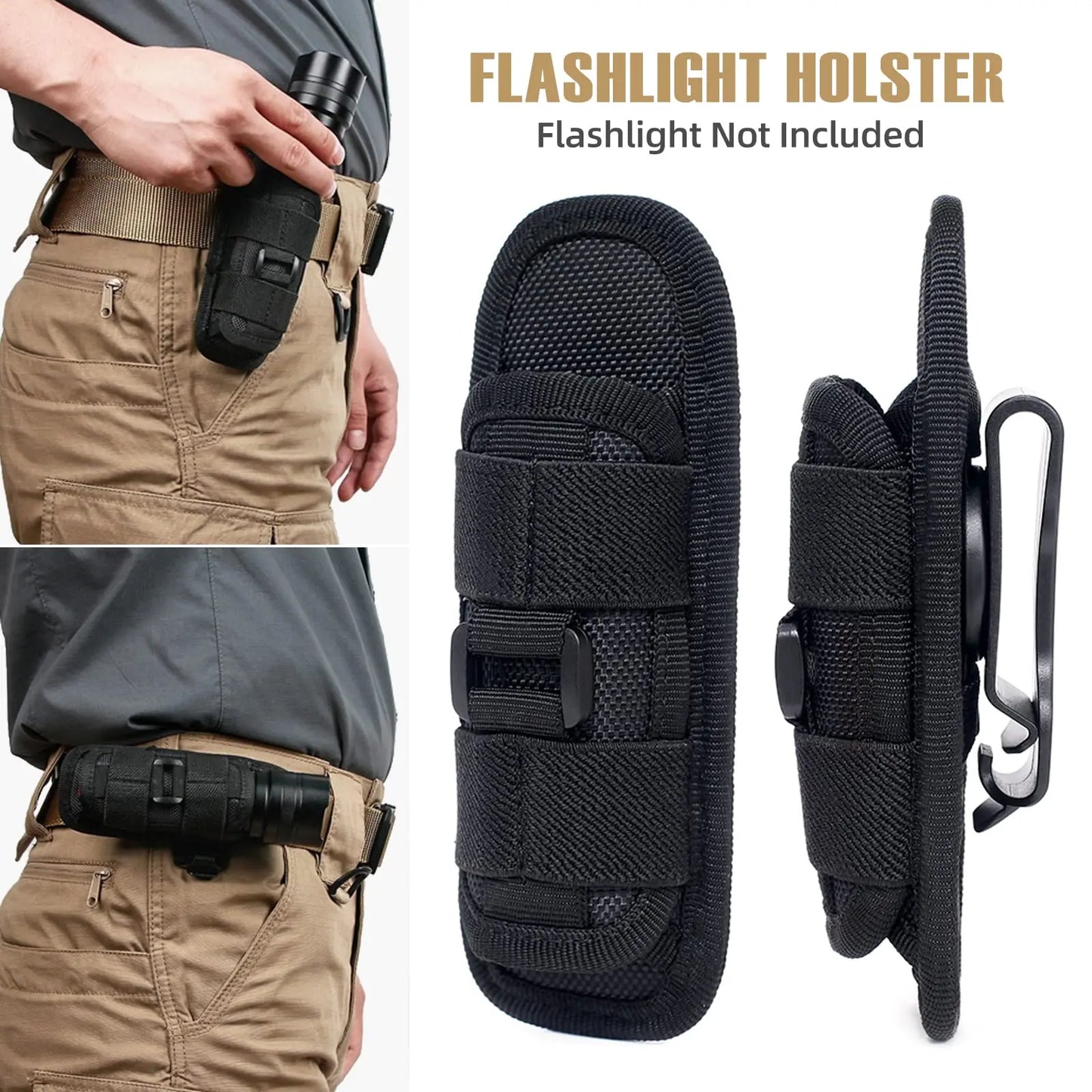 Taktisches Taschenlampen-Holster – 360° drehbar, MOLLE-kompatibel & universell einsetzbar - 3D-Druck aus dem Westerwald