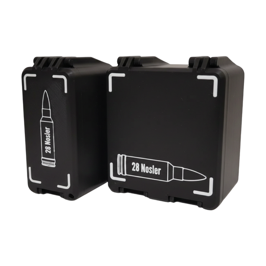 Filamelt Munitionsbox / 28 Nosler / 'Klappdeckel' / Patronenbox, Ammo Box - 3D-Druck aus dem Westerwald