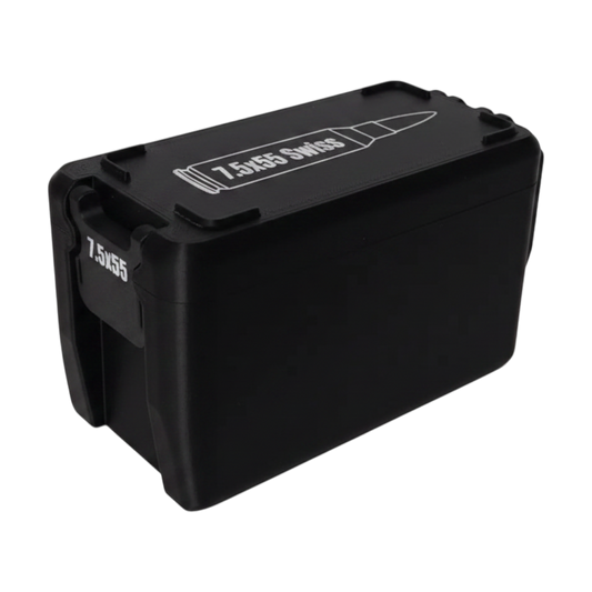 Filamelt Munitionsbox / 7.5x55 / 'Klappdeckel' / Patronenbox, Ammo Box - 3D-Druck aus dem Westerwald