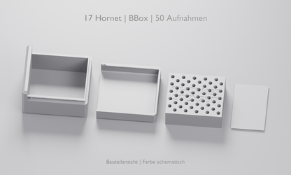 .17 Hornet BBox: 50 Aufnahmen. Bauteilansicht aus geprüften 3D-Daten; Farbe schematisch.