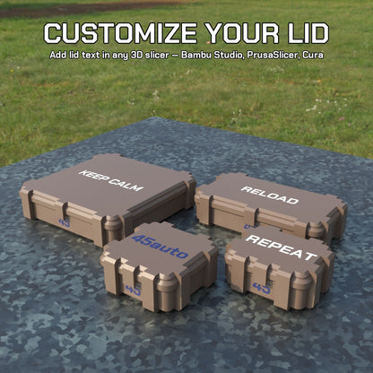 Filamelt Munitionsbox / .45 ACP / ‘Klappdeckel’  / Patronenbox, Ammo Box