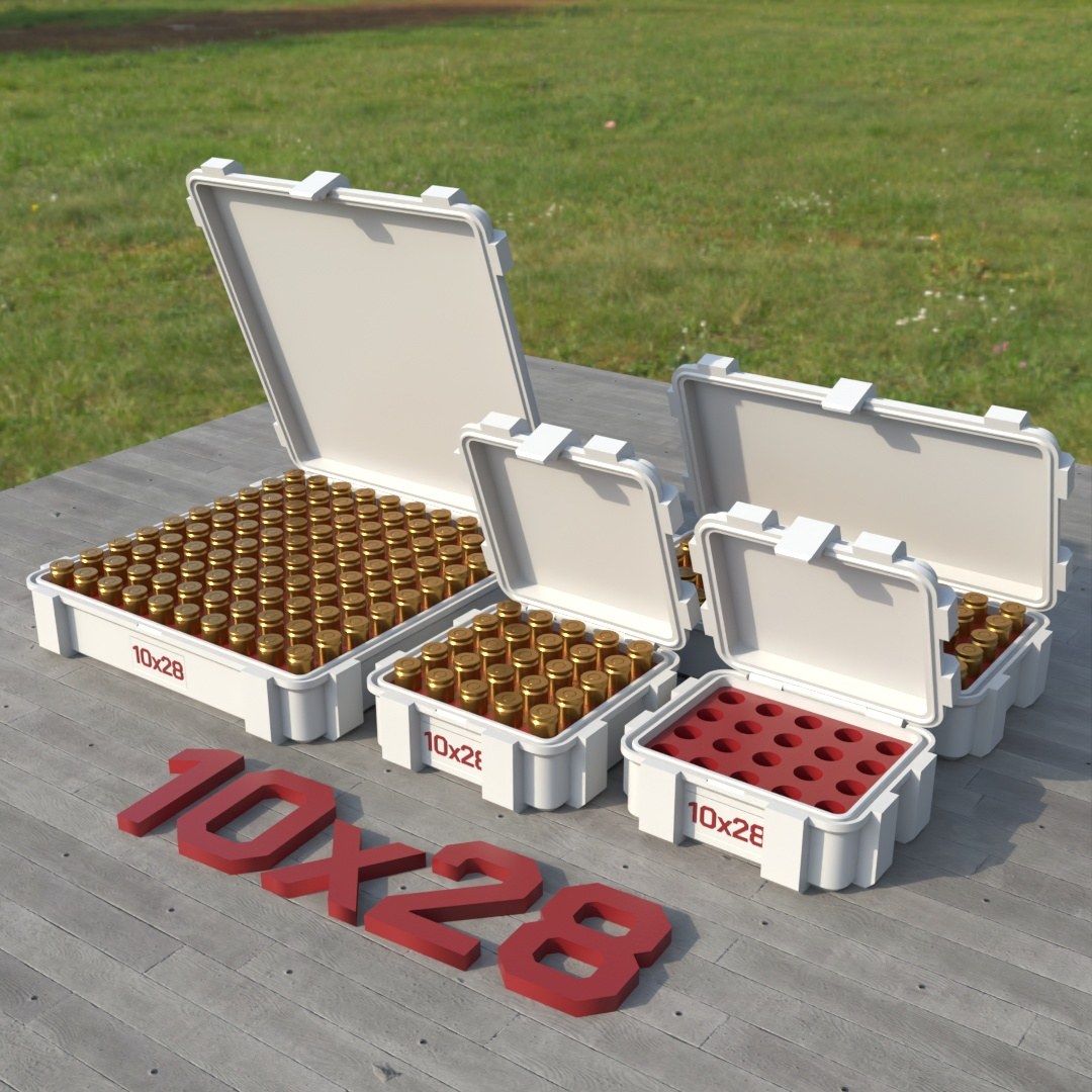 Filamelt Munitionsbox / 10x28 / ‘Klappdeckel’  / Patronenbox, Ammo Box