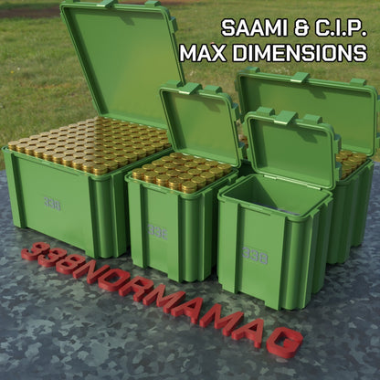 Filamelt Munitionsbox / .338 Norma Magnum / ‘Klappdeckel’  / Patronenbox, Ammo Box