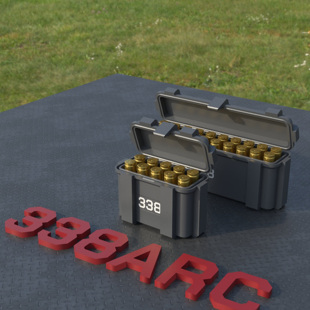 Filamelt Munitionsbox / .338 ARC / ‘Klappdeckel’  / Patronenbox, Ammo Box