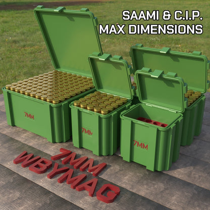 Filamelt Munitionsbox / 7mm Weatherby Magnum (.284) / ‘Klappdeckel’  / Patronenbox, Ammo Box