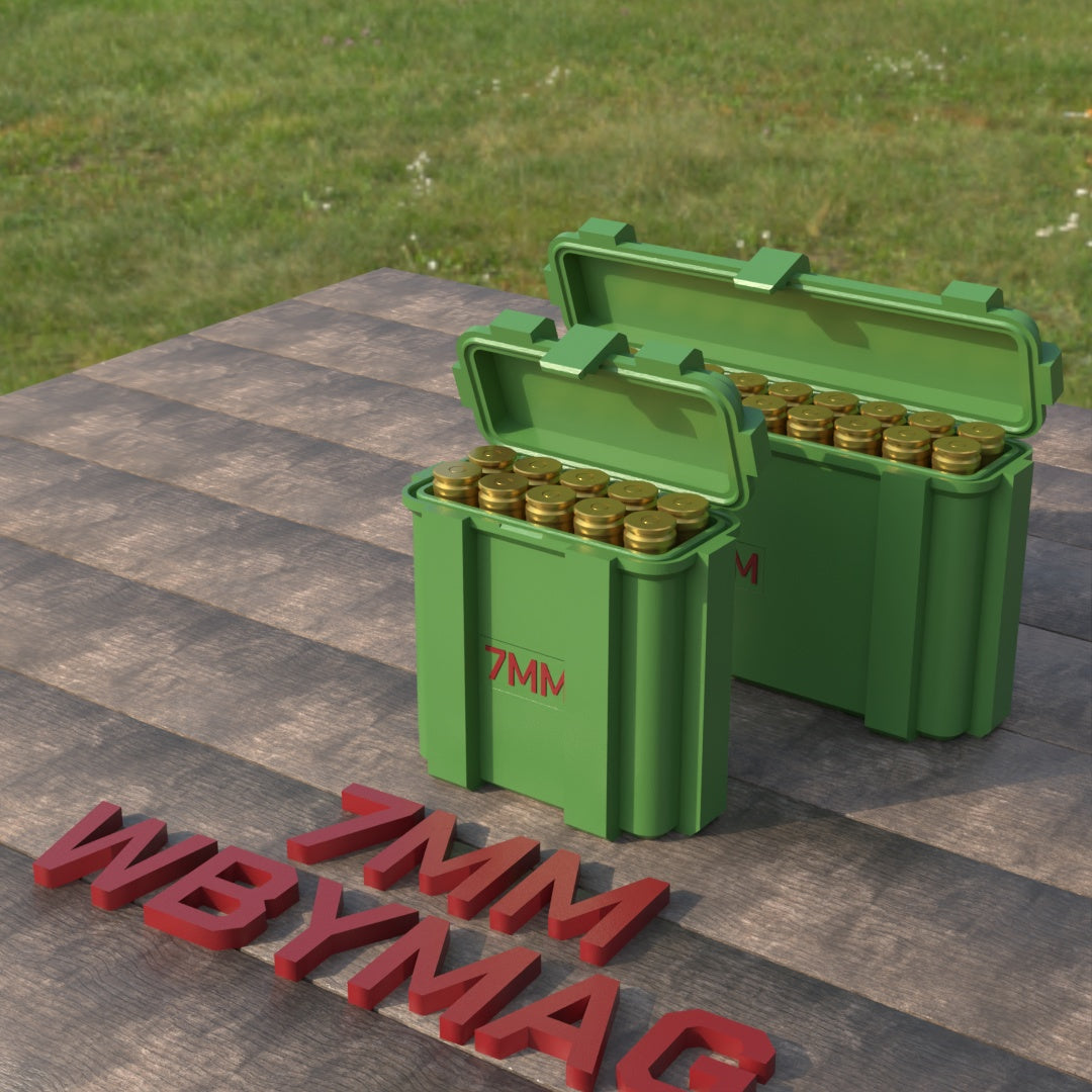 Filamelt Munitionsbox / 7mm Weatherby Magnum (.284) / ‘Klappdeckel’  / Patronenbox, Ammo Box