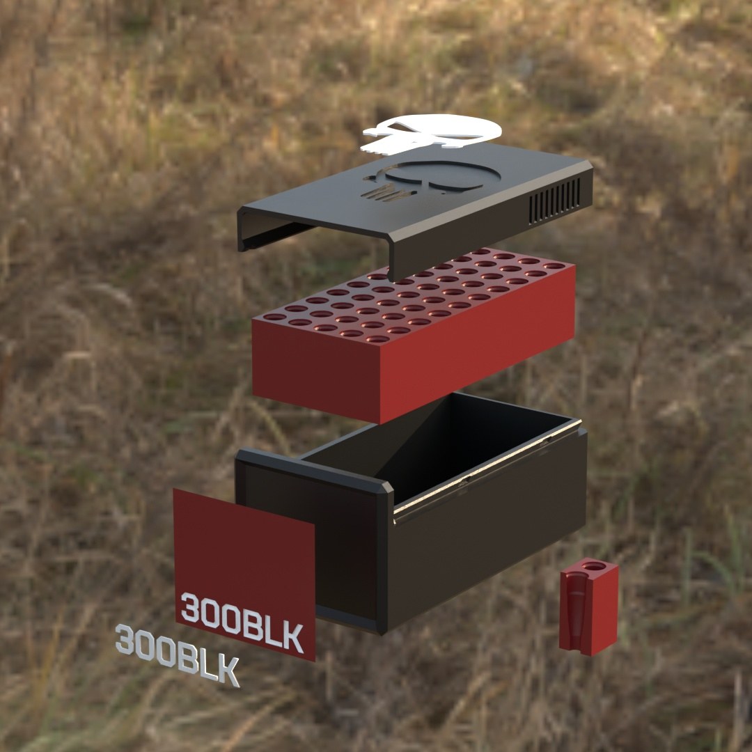 
Filamelt Munitionsbox / .300 AAC Blackout / ‘Schiebedeckel’  / Patronenbox, Ammo Box