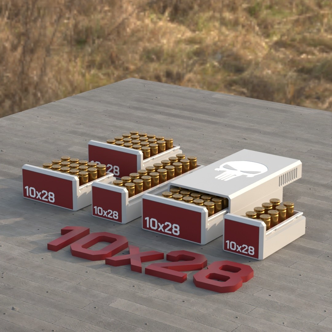 Filamelt Munitionsbox / 10x28 / ‘Schiebedeckel’  / Patronenbox, Ammo Box