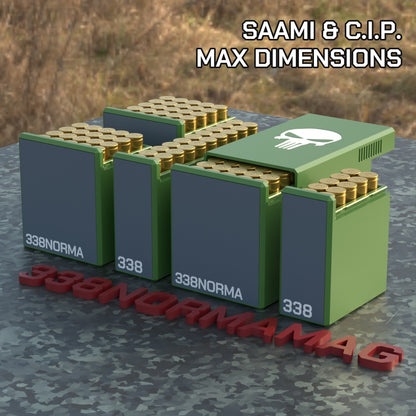 Filamelt Munitionsbox / .338 Norma Magnum / ‘Schiebedeckel’  / Patronenbox, Ammo Box