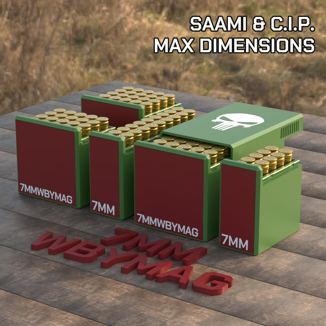 
Filamelt Munitionsbox / 7mm Weatherby Magnum (.284) / ‘Schiebedeckel’  / Patronenbox, Ammo Box