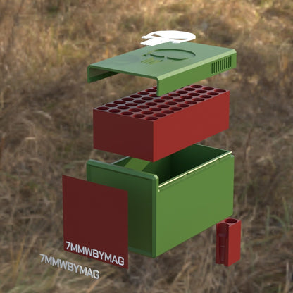 Filamelt Munitionsbox / 7mm Weatherby Magnum (.284) / ‘Schiebedeckel’  / Patronenbox, Ammo Box